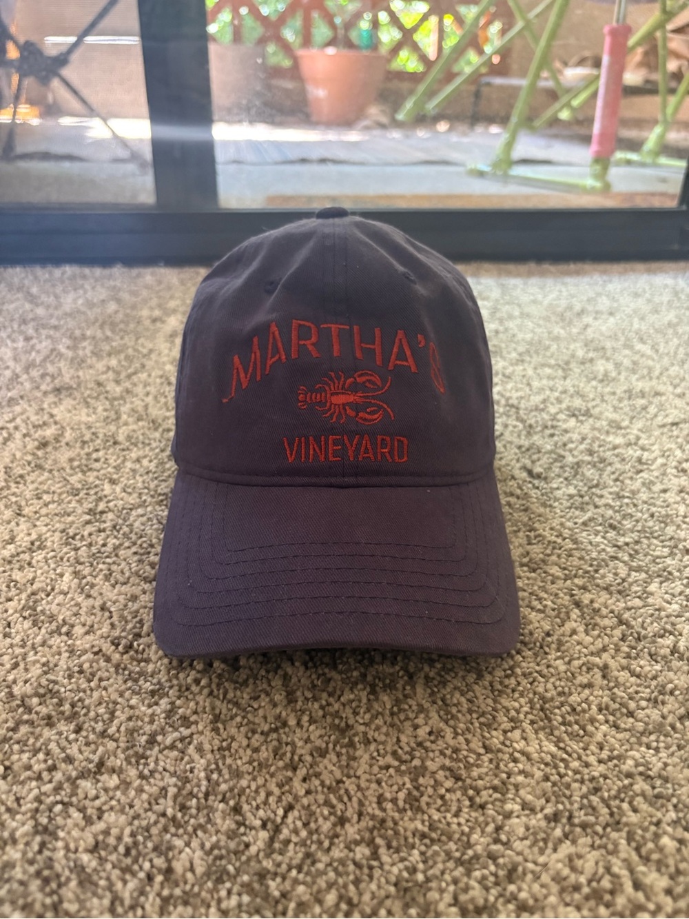 Martha's Vineyard Navy Baseball Cap with Red Embroidery!